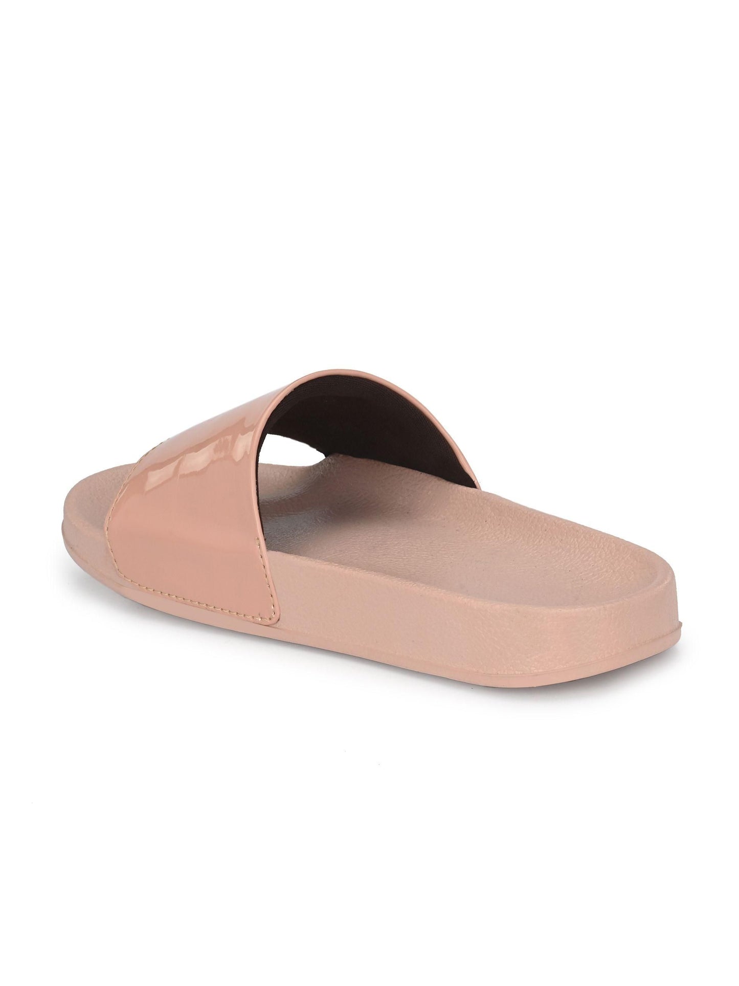 BUCIK Women's Pinkish Nude Slip-On Casual Sliders