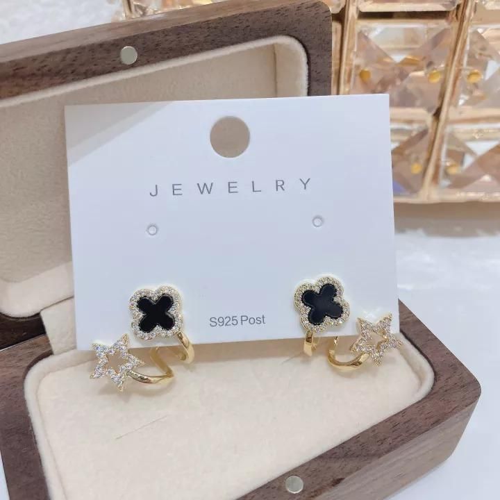 AVR JEWELS Clover Double Cuff Earrings