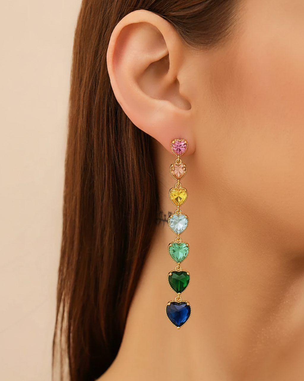 Krystal Heart Danglers
