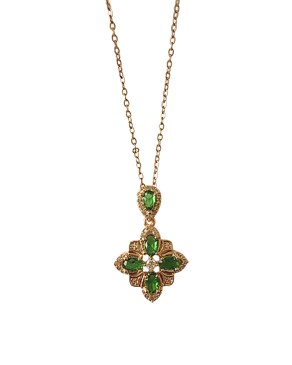 Emerald Krystal Rose Gold Pendant