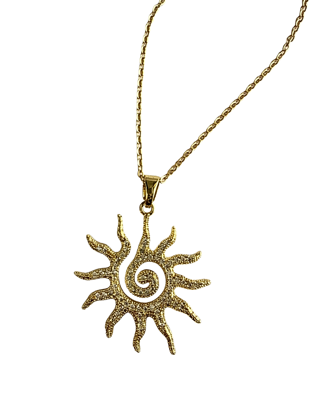 Solaire Krystal Gold Pendant