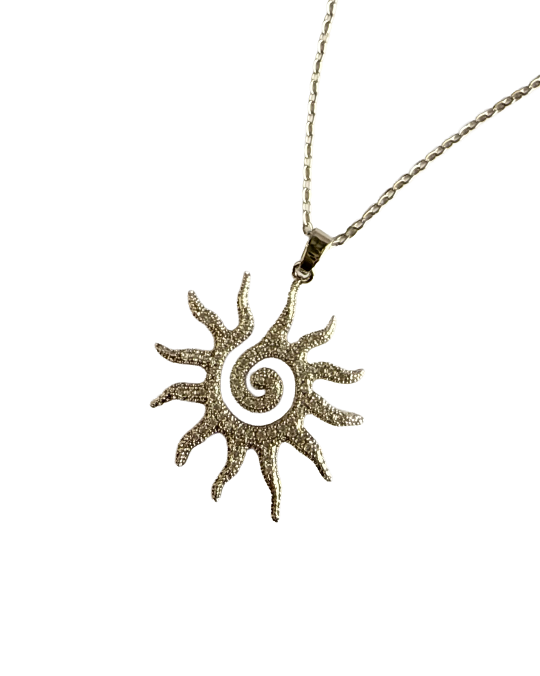 Solaire Krystal Silver Pendant