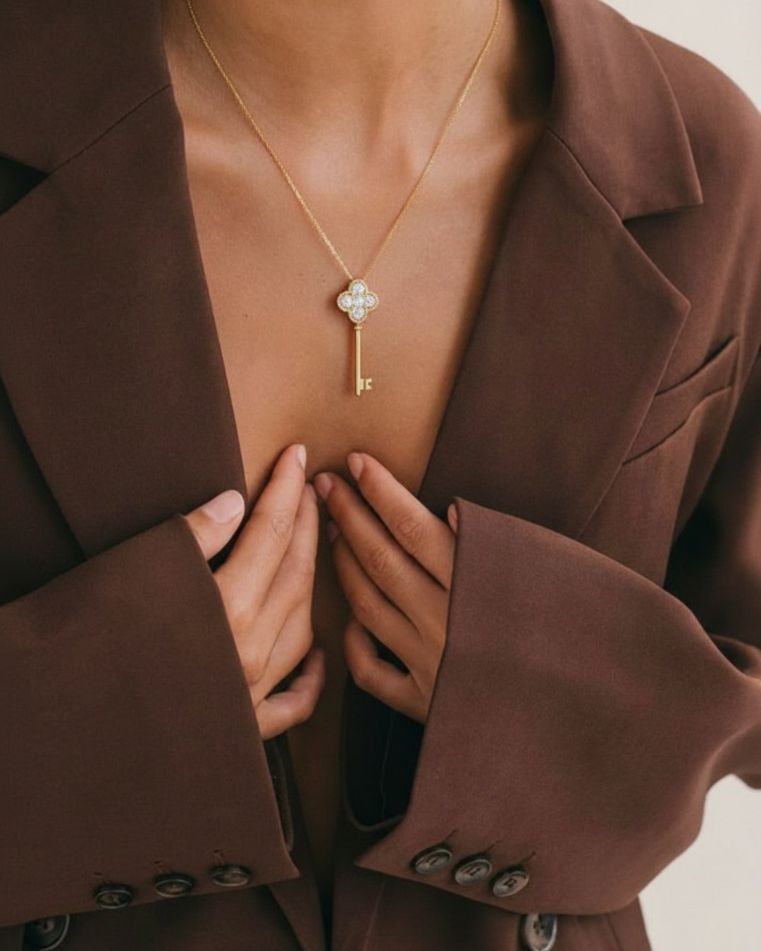 Key Krystal Gold Pendant