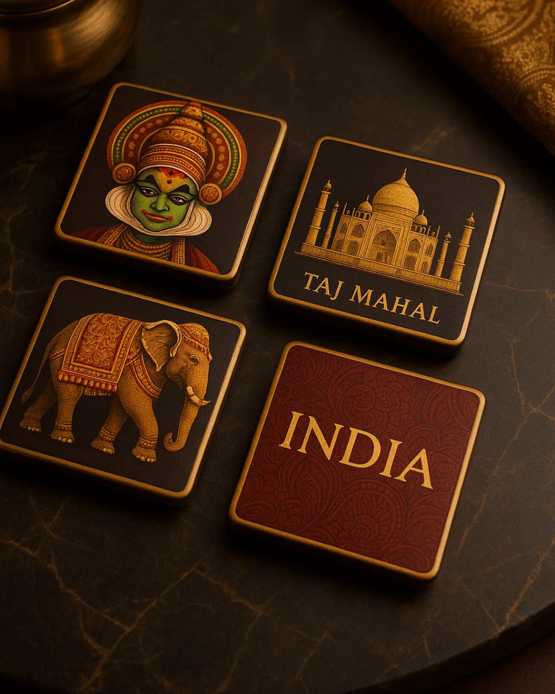 Made In India Art Fridge Magnets - Set of 4