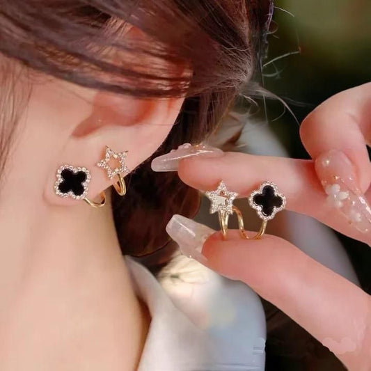 AVR JEWELS Clover Double Cuff Earrings