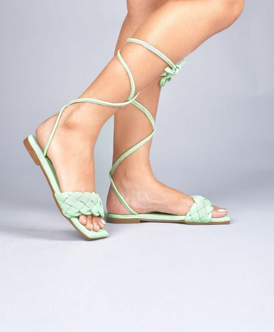 Plain Jane Mint Green Women's  Flat Sandals